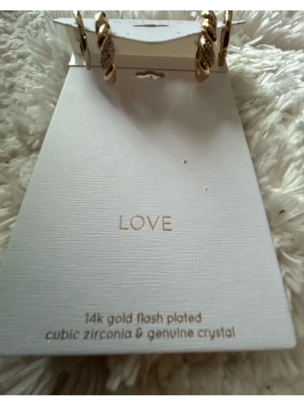 Unwritten Gold Twisted Hoop & CZ Huggie Earring Set of 3 but 1 missing - Picture 3 of 5